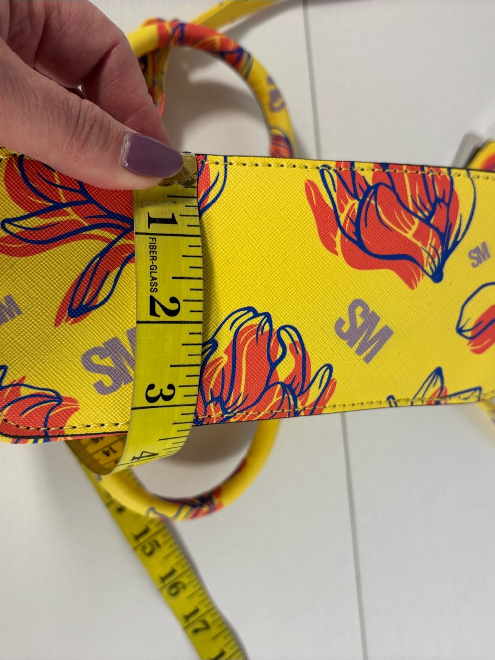 Steve Madden Yellow Floral Statement Mini Satchel Crossbody Bag - Picture 9 of 9